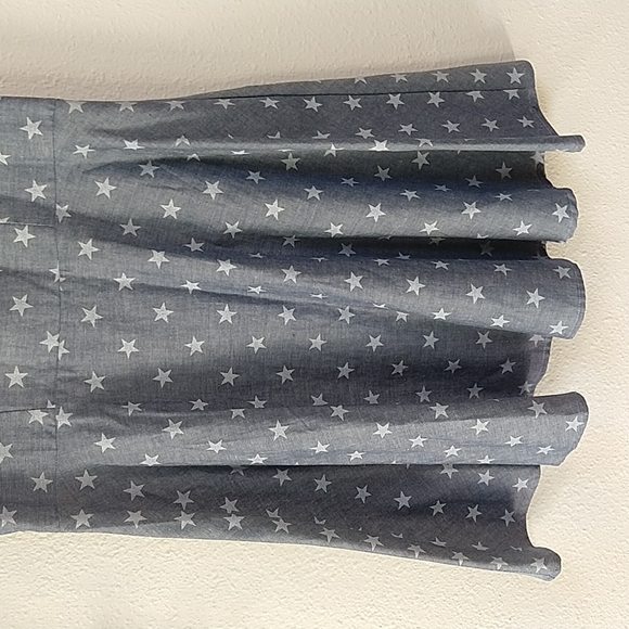 Nasty Gal Blue & White Stars Fit & Flare Cut-out Dress 4th of July  M - Picture 3 of 7